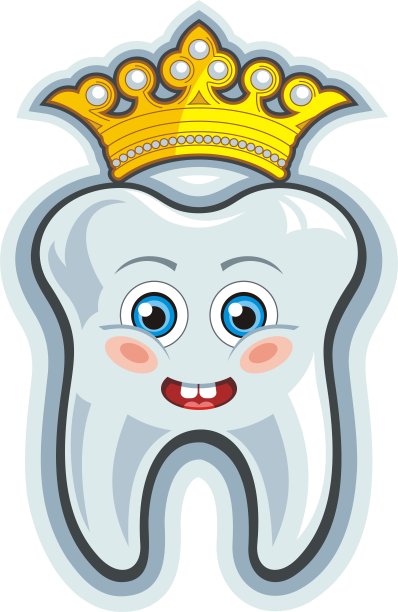 带牙冠的卡通牙齿图片下载