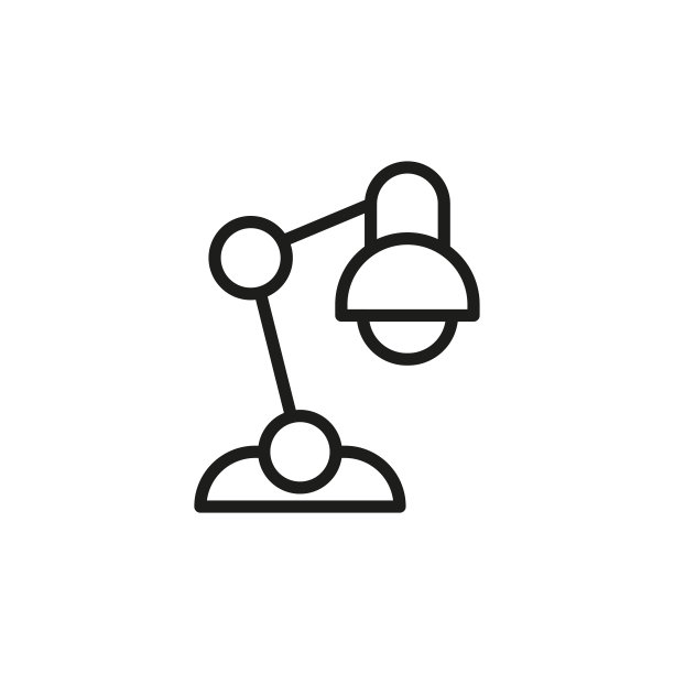 简单的台灯线条图标。图片下载