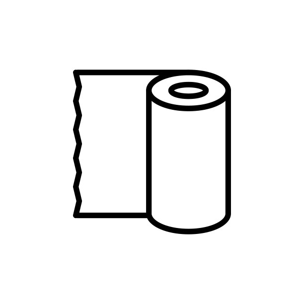 简单的厕纸线条图标。图片下载