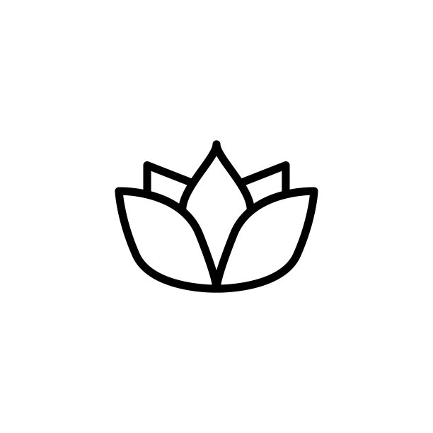 简约莲花线条图标图片下载