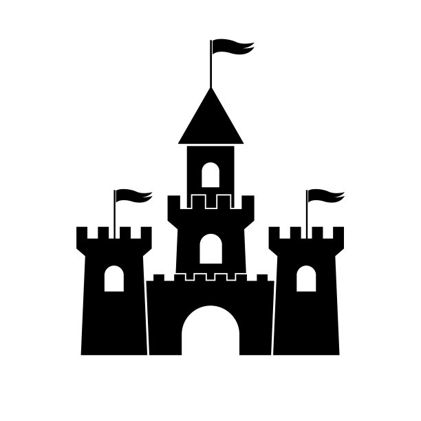 城堡宫殿的图标，孤立在白色的背景图片下载