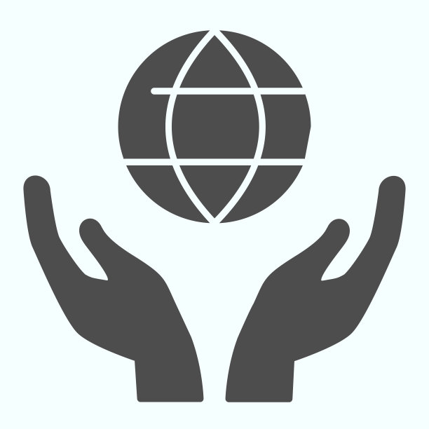 地球在手中的立体图标。地球仪双手矢量插图孤立在白色。手握大地字形设计风格，设计为web和应用程序。Eps 10。图片下载