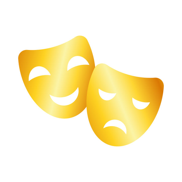 抽象剧场面具的装饰设计。喜剧矢量插图。悲伤的表情。孤立的矢量图。有趣的海报。双相情感障碍。在白色背景下复古风格的剧院面具图片下载