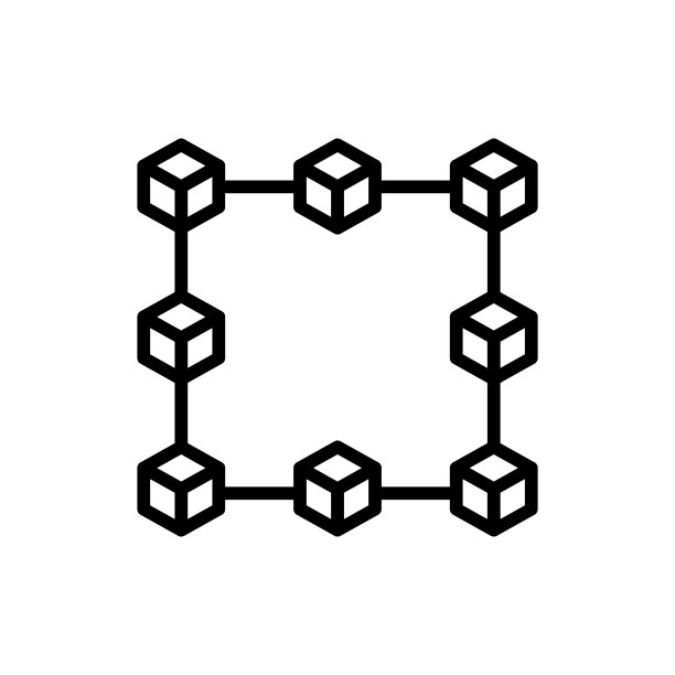简约区块链线条图标图片下载