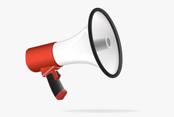 麦克风，扩音器或扬声器孤立的白色背景素材图片