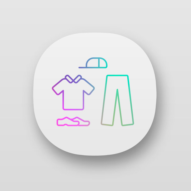 板球制服应用程序图标。板球白人。运动羊毛内衣。运动服装。有领衬衫，长裤，帽子，鞋子。UI / UX的用户界面。Web或移动应用程序。向量孤立的插图图片下载
