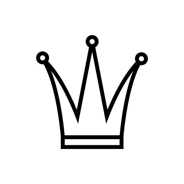 皇冠线图标，标志孤立在白色背景图片下载
