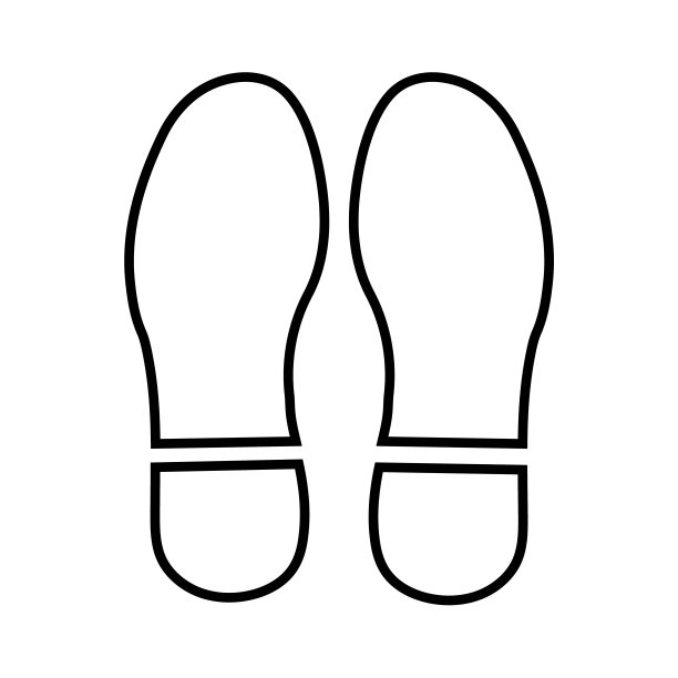 足迹线图标，标志孤立在白色背景图片下载