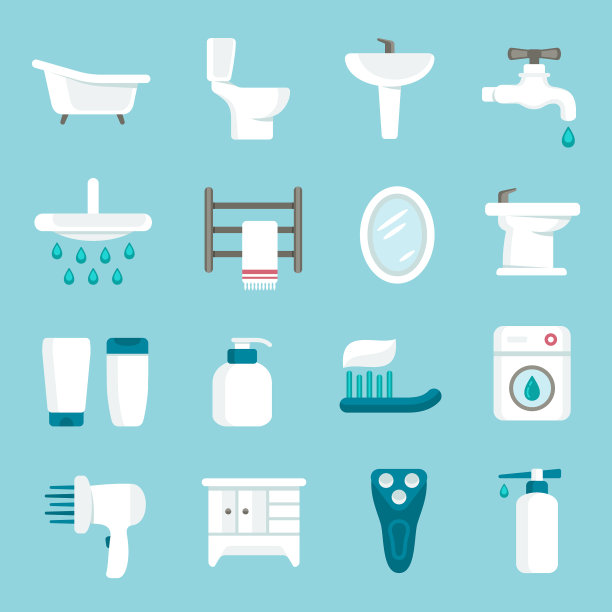 浴室矢量图标图片下载