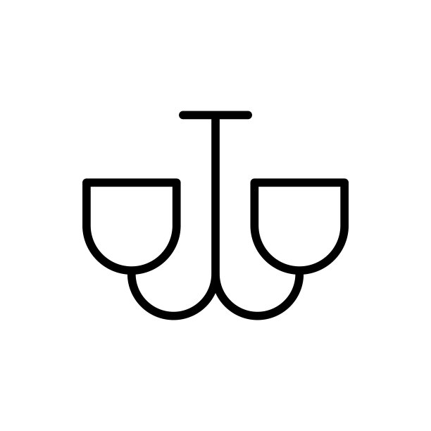 简单的吊灯线条图标。图片下载