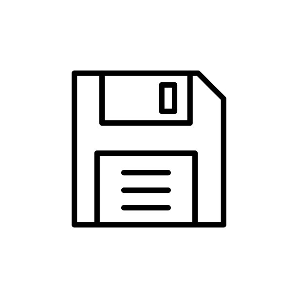 简单的软盘线图标。图片下载