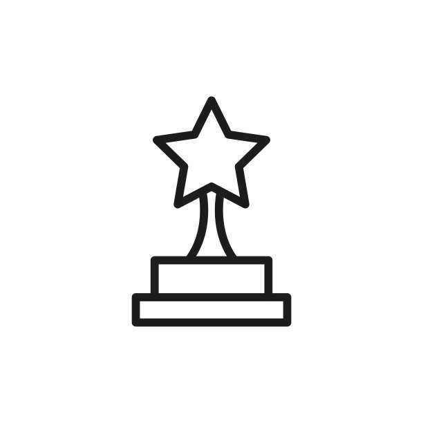 简洁的奖杯线条图标图片下载