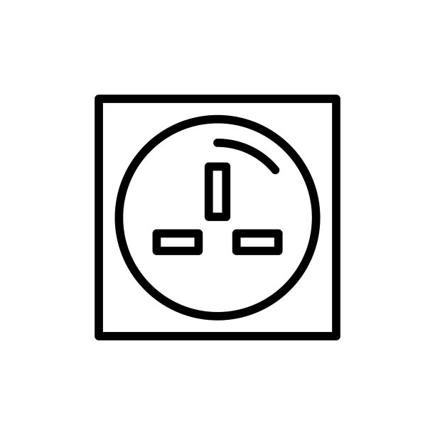 简易插座线条图标图片下载