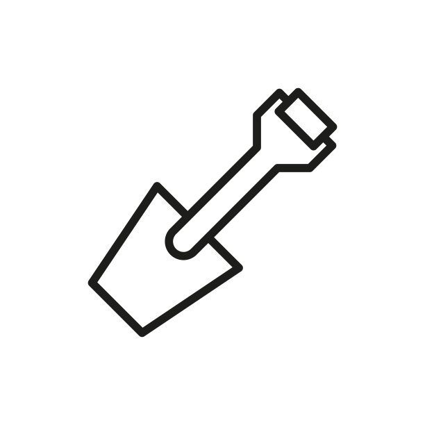 简约铁锹线条图标图片下载
