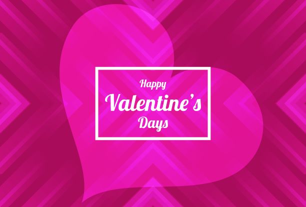 粉色情人节背景美丽优雅的插画平面艺术设计图片下载