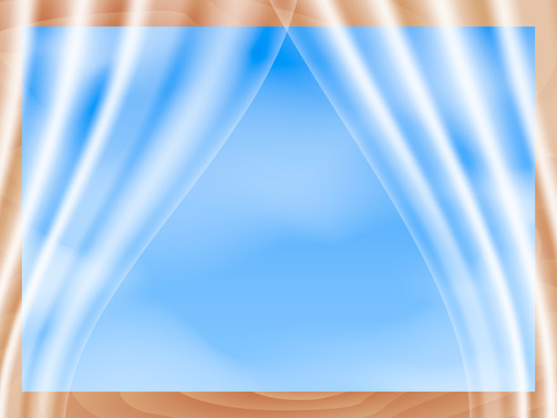 矢量插图。窗帘上的蓝天背景海报。图片下载