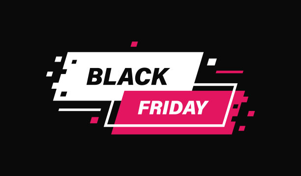 黑色星期五销售旗帜孤立在黑色背景。购物折扣促销。矢量图形设计图片下载