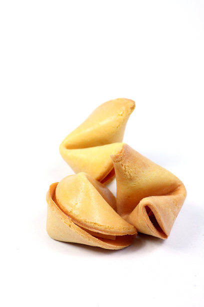 幸运饼干孤立在白色背景图片下载