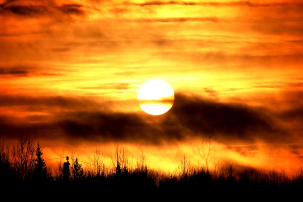 红色的夕阳图片下载