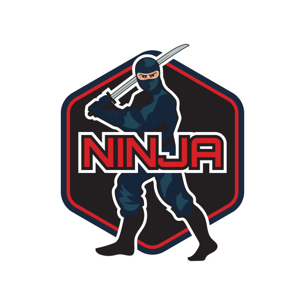 忍者与剑和面具图标隔离在白色背景。矢量图图片下载