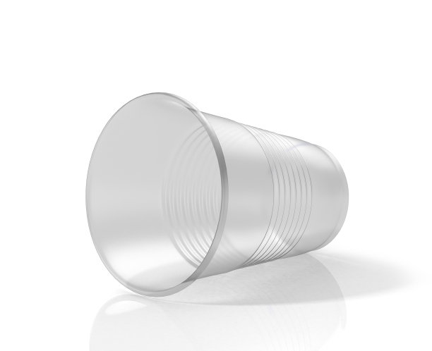 横躺透明塑料杯。三维演示图片下载