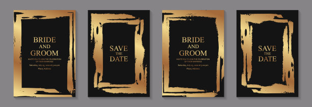 一套现代垃圾摇滚豪华婚礼邀请设计或名片模板的业务或海报或问候。图片下载