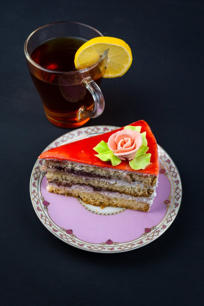 茶，柠檬和蛋糕图片下载