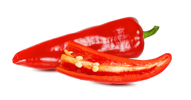 红辣椒孤立在白色背景与剪切路径图片下载
