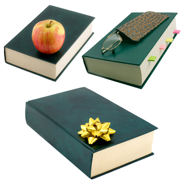 绿色展示笔记本书孤立在白色图片下载