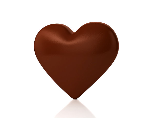 巧克力心脏的3D插图图片下载