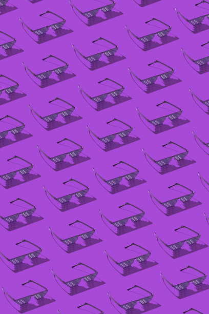 艺术像素眼镜镜头图案与阴影。图片下载