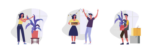 一群照料自家植物的人图片下载