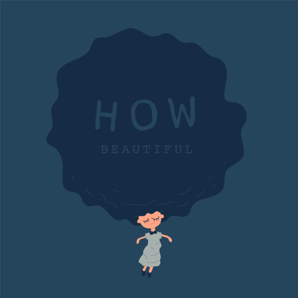 梦幻女人苍蝇。可爱的女孩，长发飘逸，闭着眼睛。灵感概念女孩和梦想。矢量插图在平面卡通风格。图片下载