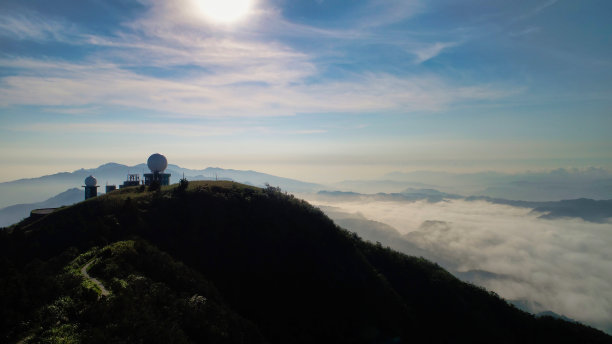 瑞芳山日出鸟瞰图图片下载