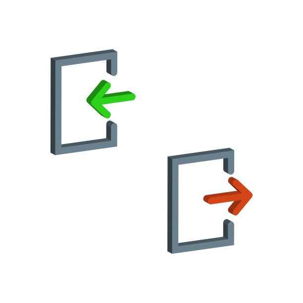 登录和注销图标的集合。矢量等距和3D视图。图片下载
