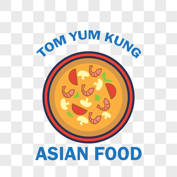 亚洲食品标志孤立在透明的背景图片下载