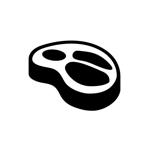 牛排图标，白色背景上的logo，肉类图标图片下载