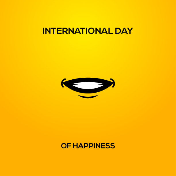 国际幸福日矢量设计横幅或背景图片下载