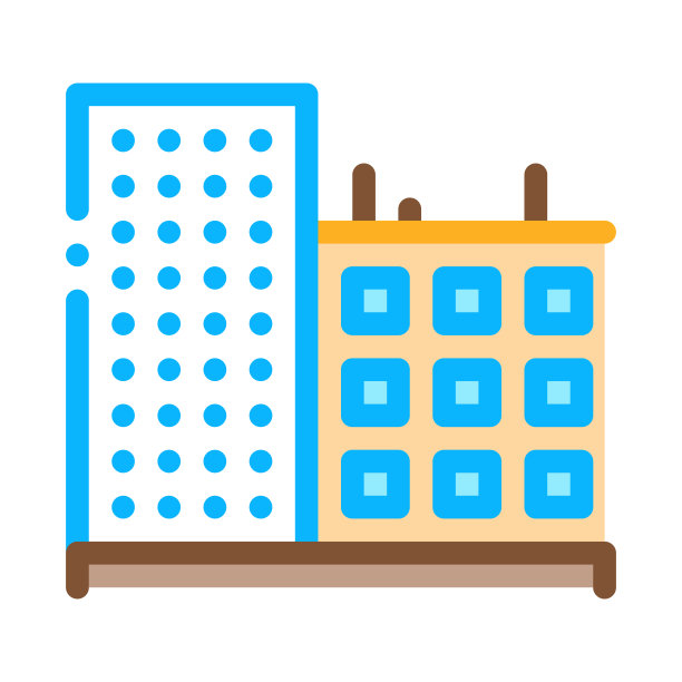 多层建筑图标矢量轮廓插图图片下载