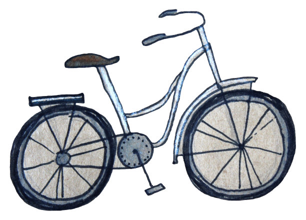 老式自行车孤立在白色背景图片下载