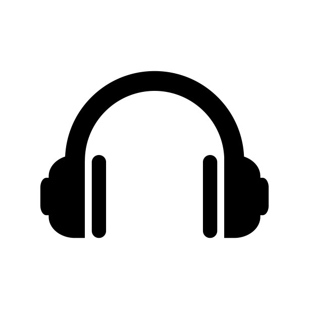 耳机图标，标志孤立在白色背景。耳机图标图片下载