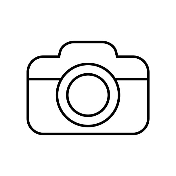 相机线图标，标志孤立在白色背景图片下载