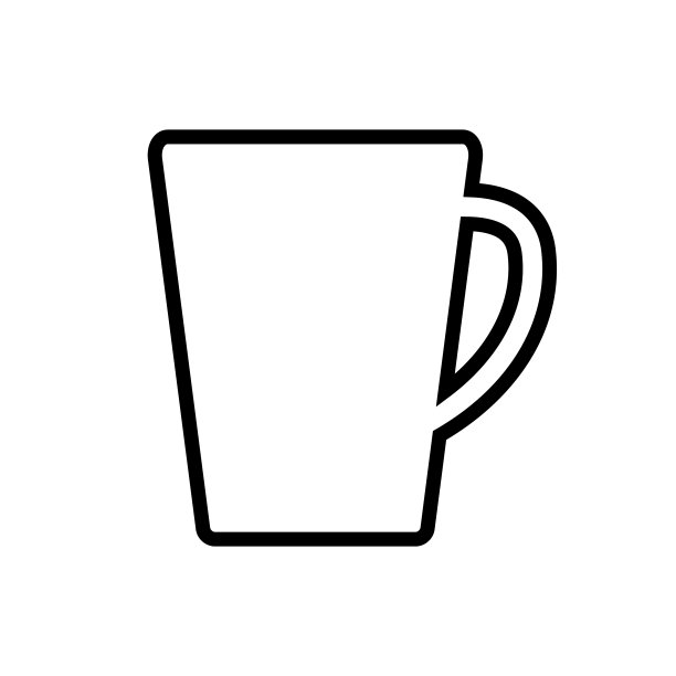 白色背景上的杯子线条图标logo图片下载