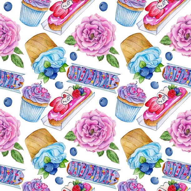 水彩无缝模式图片下载