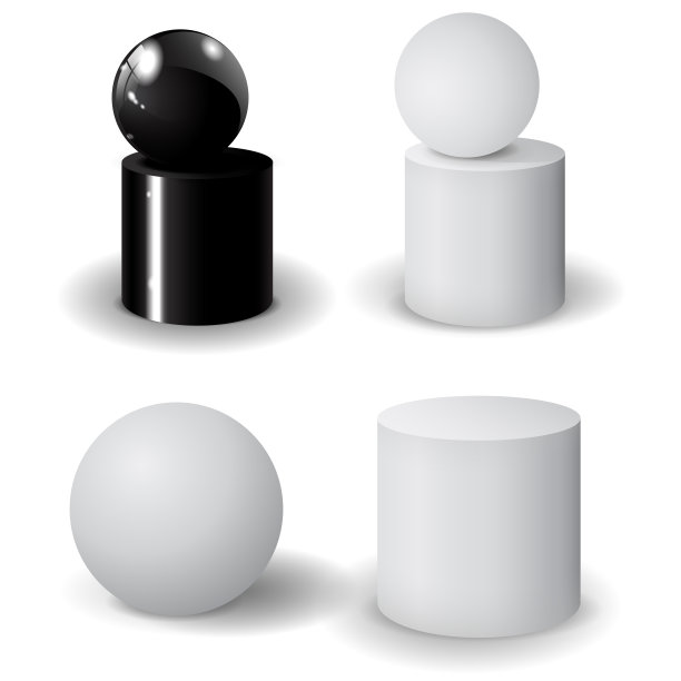 几何形状。黑白3d模型图片下载