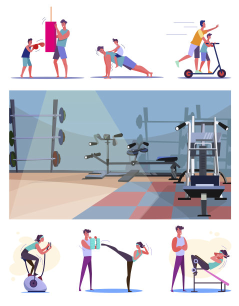 积极的生活方式设置图片下载