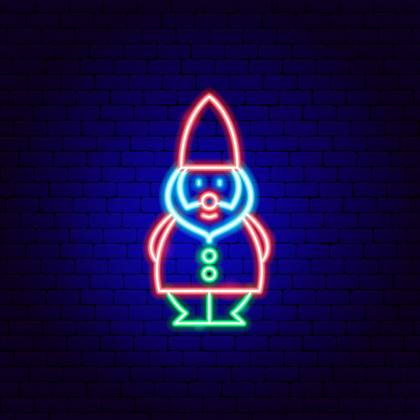 花园侏儒霓虹灯图片下载