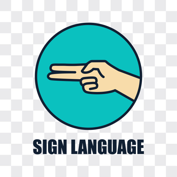 手与手语手势在透明的背景图片下载