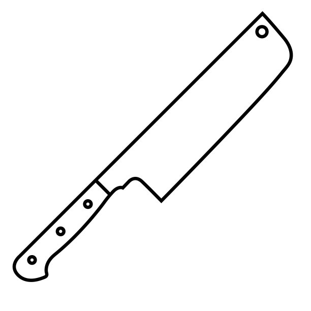 菜刀线图标，标志孤立在白色背景上图片下载