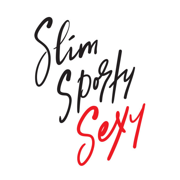 苗条，运动，性感-激励励志名言。手绘美丽的字母。打印励志海报，t恤，袋子，杯子，卡片，传单，贴纸，徽章。可爱有趣的矢量书写图片下载